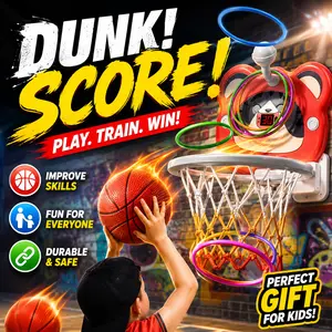 Kids Indoor Door Frame Basketball Hoop Set with 4 Balls - Sports Toy for Boys & Girls, Ideal for Home, School or Birthday Gift