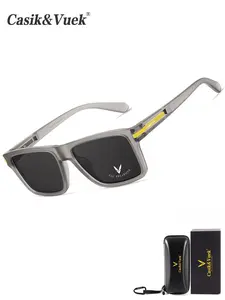 Men's Square Full Frame Polarized Sunglasses Vu400, Sunglasses For Driving, Driving Outdoor Travel Sun Protection, Stylish Uv400 Lens Eyewear