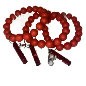 Red Wristlet Keychain with Beaded Design and Red Charm for Stylish Accessory Featuring Rich Color and Functional Style