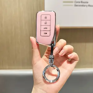 for Lexus key cover, upgraded soft key shell, compatible with GS, GS-F, ES, IS, IS-F, RC, RC-F, NX, LX570, RX350/450h (4 buttons)