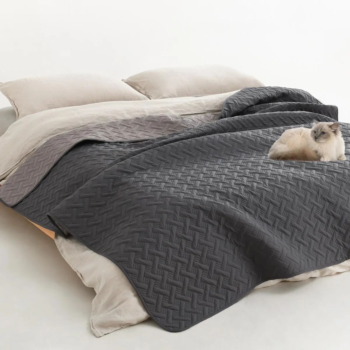 Waterproof Double-sided Geometric Pattern Pet Bed Cover, Reusable Soft Pet Blanket, Pet Bedding Supplies for Dogs, Cats & Kittens, Waterproof Puppy Blanket, Mats, Home