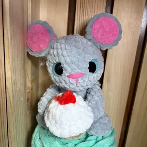 Adorable marlow Mouse Plush Toy with Cupcake Design Soft and Cuddly for Kids