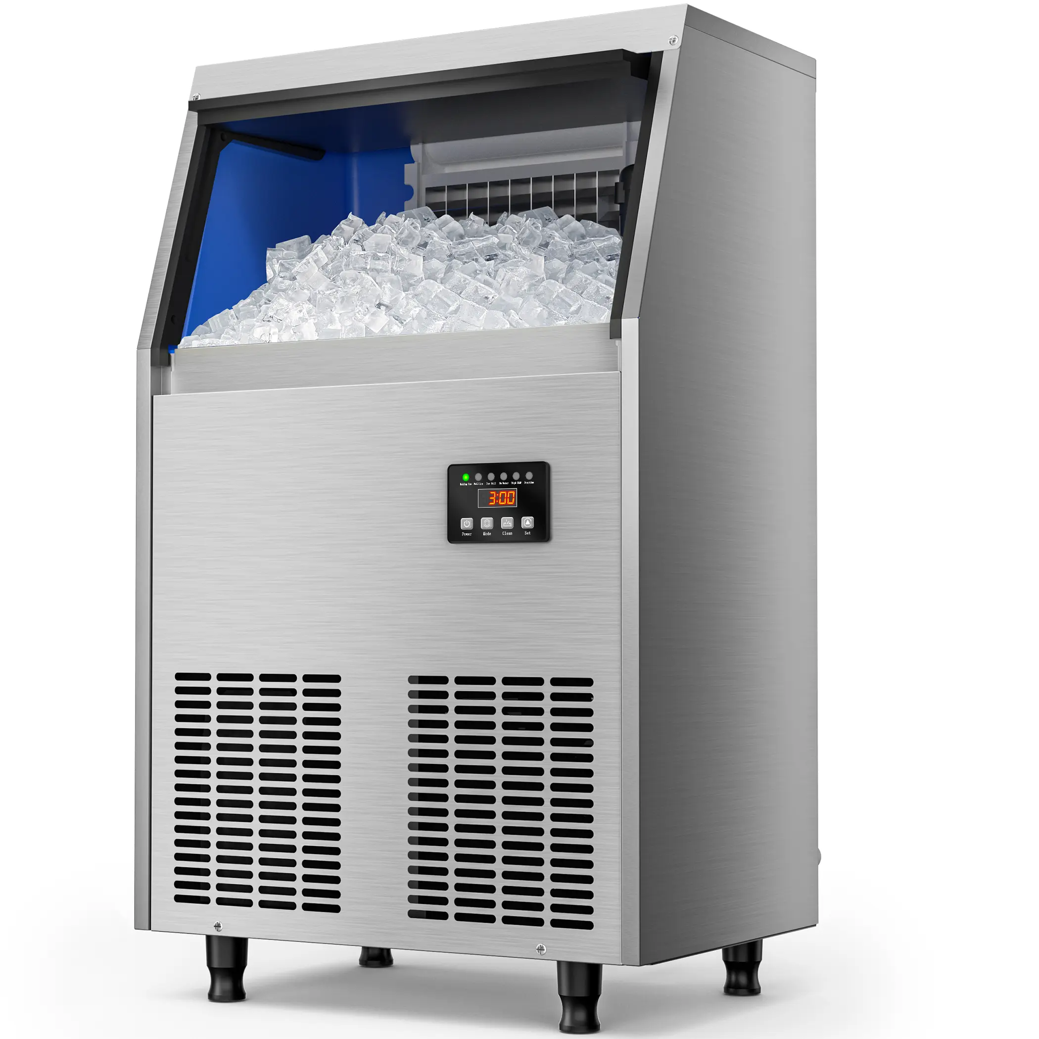Coolski Commercial Ice Maker Machine, 100 lbs/24H Under Counter Ice Machine, 34 lbs Storage Coffee Kitchen
