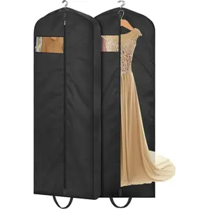 65" Long Garment Bags For Dress,Gown,Coat. Waterproof, for Travel and Closet Use, 2 Packs