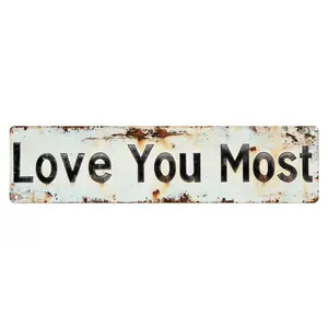 1pc Metal Sign Vintage Greenery Style Wall Plaque Love You Most Warm Sentimental Home  for Entryway Kitchen Living Room Cafe Bar or Garage Trending Aesthetic Gift for Housewarming Christmas Farmhouse Room  funny tin sign bathroom wall  humorous decor