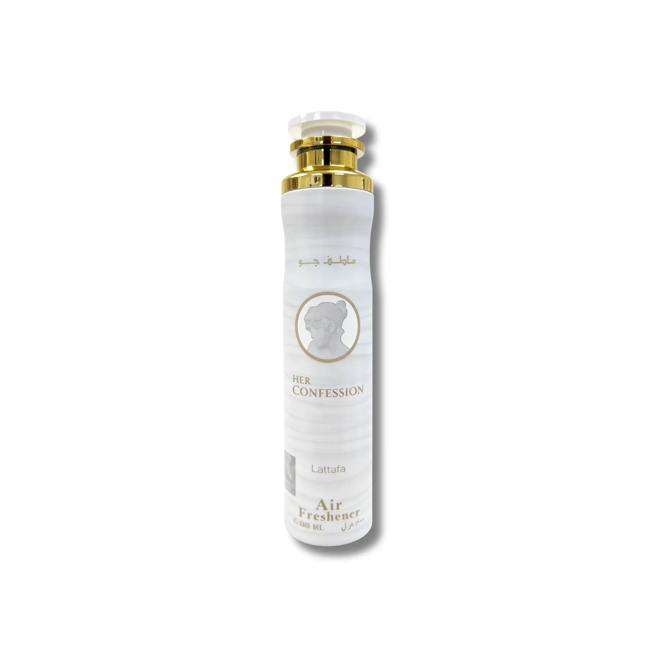 Lattafa Her Confession 300ml Room Air Freshener Spray - Long-Lasting Women's Arabic Perfume, Smooth Fragrance That Starts With a Warm Vanilla, Jasmine, Spicy, Floral, Mahonial, Incense-Infused Notes, 36 Months Shelf Life, Signature Scent for Home Hallways