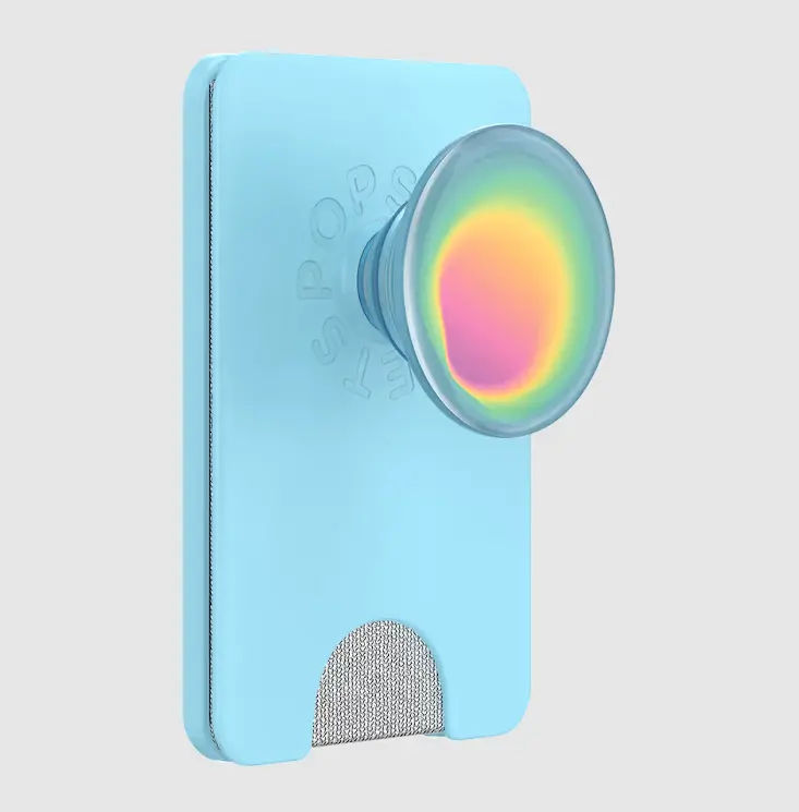 PopSockets MagSafe PopWallet+ - Butterfly Pea Blue Boca Aura, Magnetic Cellphone Holder, Phone Grip, Mobile Phone Accessory