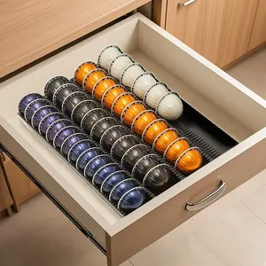 2 Packs Coffee Pod Storage Holder Drawer Insert for Counter, Compatible with Nespresso Vertuoline & Vertuo Capsules for Home Office Coffee Station