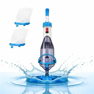 Cordless Handheld Pool Vacuum with Telescopic Pole Cordless Rechargeable Pool Vacuums Cleaner for Above & In-ground Pools Handheld Pool Vacuum Quick charge&80min Longer Continous Running Time,  Cordless Handheld Pool Vacuum with Telescopic Pole