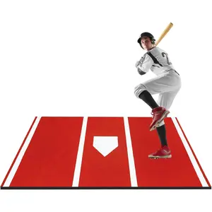 12' x 6' Baseball Batting Mat - Antifade Batters Box Turf Mat with 5mm Antislip Rubber Backing for Indoor & Outdoor, Batting Cage Mat