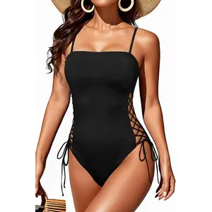Daci Women's Sexy One Piece Swimsuit - High Cut Bathing Suit Lace Up Side Cutouts Tummy Control Swimwear  SwimWeek  summervibes