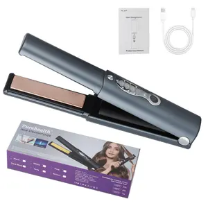 Funio Cordless Hair Straighteners 5000mAh Long Range Titanium Portable Flat Iron Wireless Mini 2-in-1 for Straightening & Curling Travel max 210℃ 410℉ Fast Heating 50 Seconds