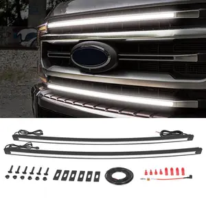 YCHOW TECH Dual 30 inch White DRL Frontline LED Grille Light Kit Accent Light Bar Front Mesh Grille Flush Mount Daytime Runing Light Kits for 2017-2022 Ford F 250 350 Super Duty Car Accessories