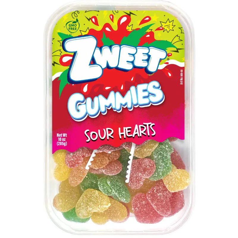 Sour Chewy Gummy Hearts Candy | Zweet | 10 oz