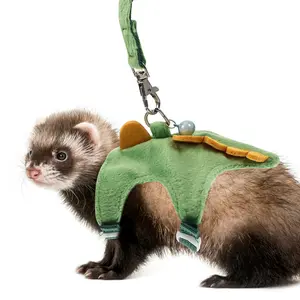 Cartoon Dragon Design Pet Harness Adjustable Small Pets Traction Rope Wear Resistant Lightweight Ferret Leash Collars
