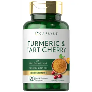 Carlyle Turmeric and Tart Cherry Capsules | 120 Count | with Bioperine | Vegetarian, Non-GMO, Gluten Free Supplement