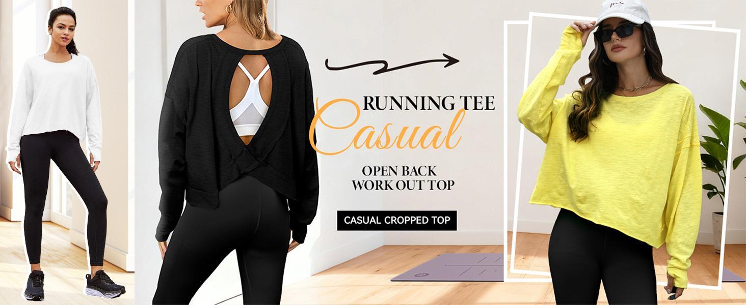 UANEO Women's Open Back Tops Y2K Short Sleeve Workout Shirts Casual Yoga Gym Slouchy Crop Running Tees UANEO Women's Open Back Tops Y2K Short Sleeve Workout Shirts Casual Yoga Gym Slouchy Crop Running Tees