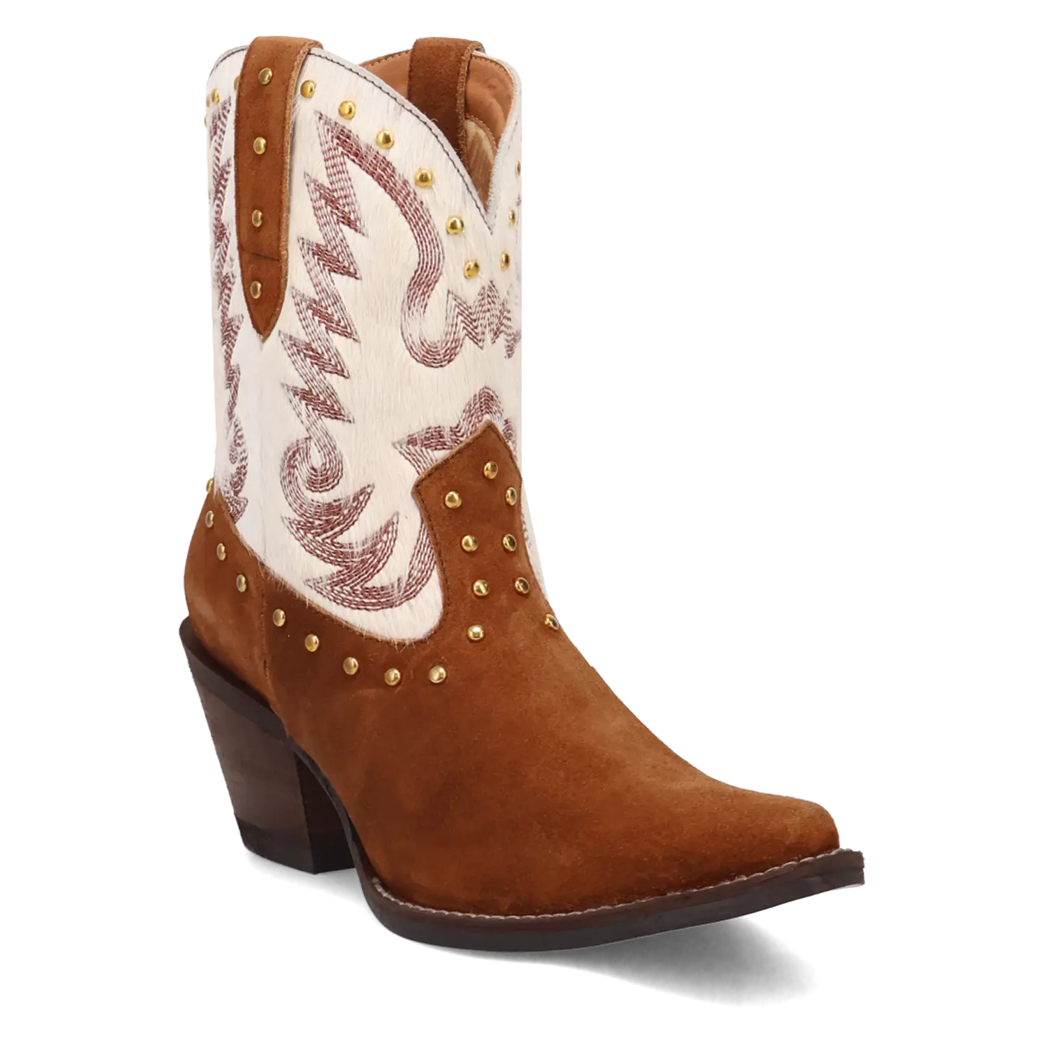 Dingo Ladies Rodeo Queen Suede Hair On Brown Booties DI2222-BN