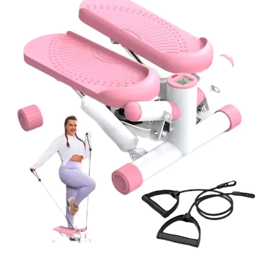 YAGUD Mini Stepper with Resistance Bands - Compact Home Workout Machine, 300 lbs Capacity, Burn Calories & Tone Muscles Pedal Exerciser, Low Noise, LCD Monitor, Portable Design