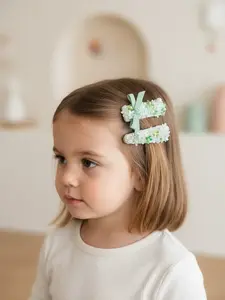 Korean Style Floral Hair Clips for Baby Girls, Handmade Fabric Barrettes, Cute Hair Accessories for Kids Birthday Party Gifts