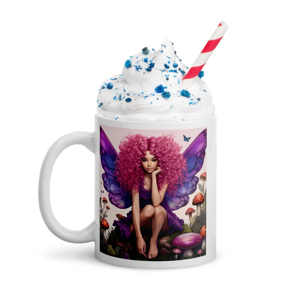 Stay Magical Ceramic Coffee Mug Purple Fairy Cup with Handle Drinkware