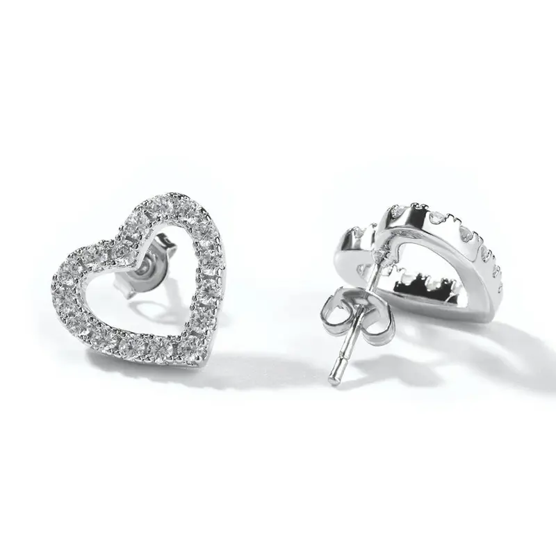 18KT Gold Plated Aurora Heart Shaped Studs Earrings, Heart Shaped Earrings