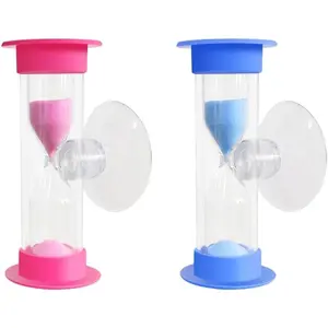 2 Minute Hourglass Timer With Suction Cup Mini Plastic Hourglass Timer To Remind Children Of Brushing Time