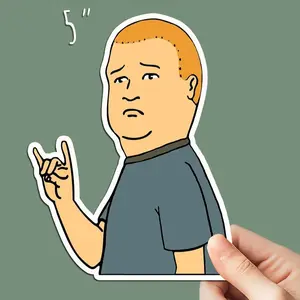 Bobby Sad Horns Sticker, Funny Cartoon Decal, Welder, Pipefitter, Hard Hat Stickers, Blue Collar Sticker, Safety Decal