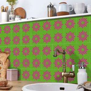 Vintage Moroccan Tile Decals, Self Adhesive Matte Waterproof, Heat Resistant Kitchen Backsplash Stickers, Universal Use, Flat Sticker Type