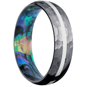Tantalum + Hammer Finish + Abalone
