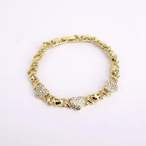 18k Layered real gold filled xo bracelet hearts #7