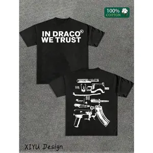 A High-Quality Men's Street T-Shirt, Which We Trust In Draco, Is Printed On Both Sides Of Firearms, A Must-Have Fashion Item For Inspirational Men, A Men's T-Shirt With Round Neck And Short Sleeves, Cotton Casual, Loose And Versatile,, Shortsleeve, Classi