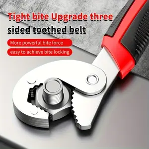 Two pieces of comfortable grip, universal durable, frosted surface wrench tools, one large and one small universal adjustable wrench, quick opening pipe wrench, high hardness and durable, multi-purpose tools for workshop maintenance