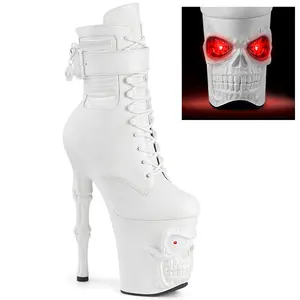 Pleaser Rapture-1020STR-LT Women's Lace Platform Skull Boot, Stylish Women's Lace Footwear