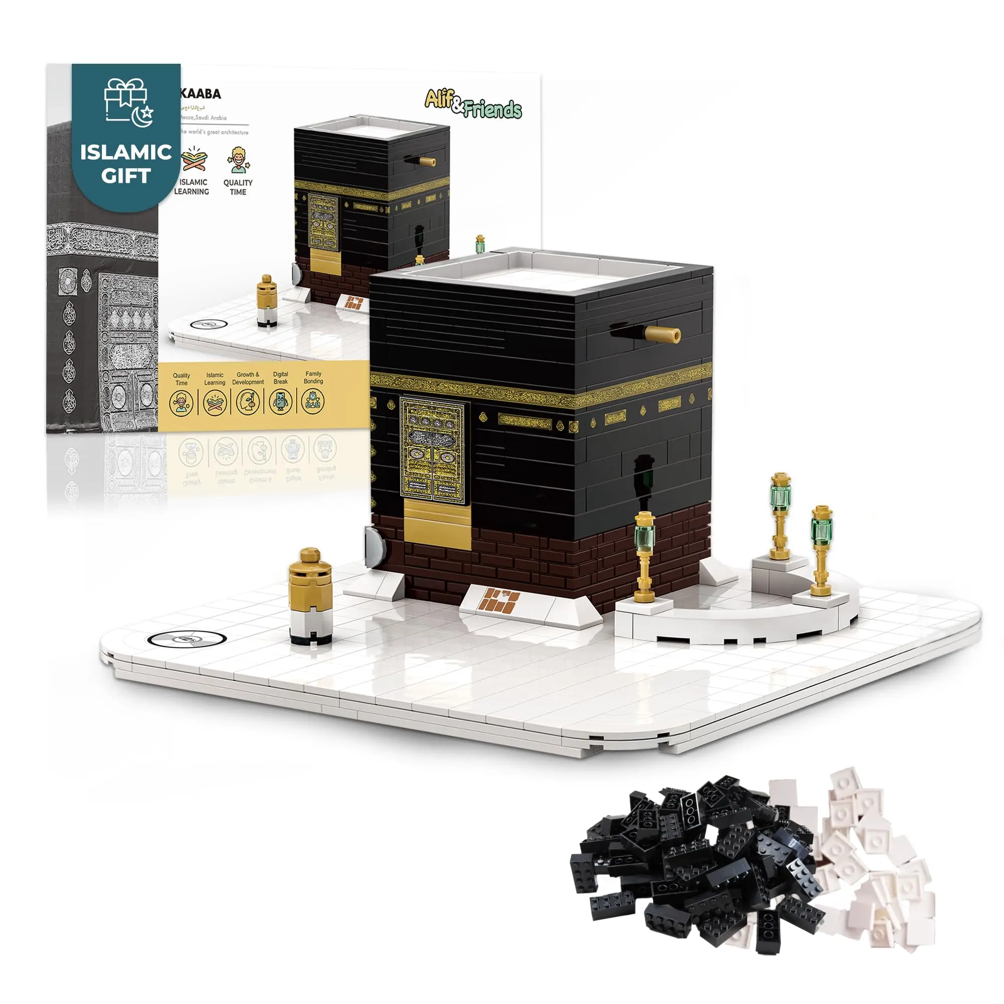 Kaaba Building Block Set - 540 Pcs - Perfect Islamic Eid Gifts for Kids & Adults - Mini Kaaba Model - Islamic Puzzle & Eid Toy - Muslim Building Toys for Kids