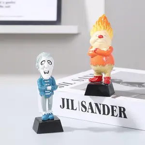 Resin Crafted Christmas Holiday Themed Cartoon Figurines, Snow Miser & Heat Miser Decorative Dolls, Festive Tabletop Ornaments for Home & Office, Holiday Collectibles