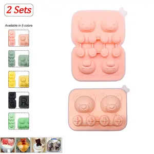 Cute 3D Bear Shaped Ice Cube Mold, Ice Cube Trays, No-Spill Funnel Cover, Food Grade Silicone, Easy Release, Fun Large Ice Cubes, Unique Kitchen Gift