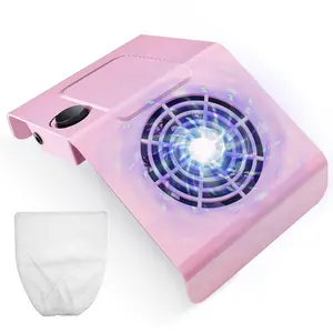 Nail Dust Collector, 1 Box Nail Dust Cleaner with Nail Arm Rest Pad, Professional Manicure & Pedicure Tools for Home & Salon Use