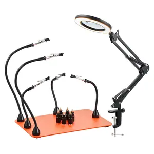 Magnetic Helping Hands Soldering Station 3X LED Magnifying Lamp 5 Arms
