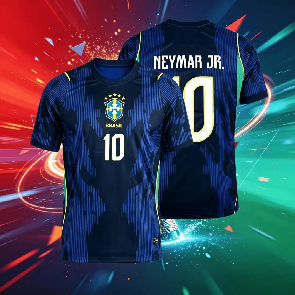 2026 Brazil Away 10#Neymar and 7#VINI 11#Raphinha Short And Long Sleeve Soccer Jersey Fans Versio Breathable