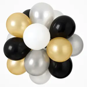 Elegant Sphere Balloon Chandelier Kit - Black, Gold, Silver & White