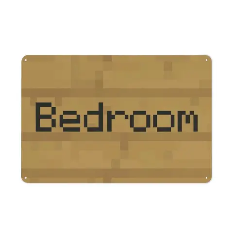 Pixel-Style Metal Wall Sign with Retro Wooden Panel - Rectangle Design, 80s Home Signs, Premium UV-Cured Ink, Waterproof, Fade-Resistant, Ready-Hang Holes, Signage, Wall Art, Ready-to-Hang House & Dorm Decor for Guys, Patina Character