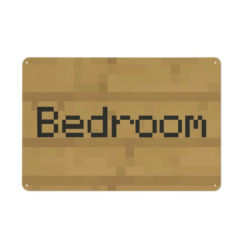 Pixel-Style Metal Wall Sign with Retro Wooden Panel - Rectangle Design, 80s Home Signs, Premium UV-Cured Ink, Waterproof, Fade-Resistant, Ready-Hang Holes, Signage, Wall Art, Ready-to-Hang House & Dorm Decor for Guys, Patina Character