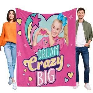 Cute JoJo Siwa Flannel Blanket Warm Soft Cozy Throw Blankets Lightweight for Sofa Bedroom Living Room Travel
