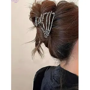 Women's Punk Style Skull Print Hair Claw, Trendy Y2K Hair Clip, Stylish All-Match Hair Accessory for Daily Casual Wear, Street Style Outfits, Party & Everyday Hairstyling