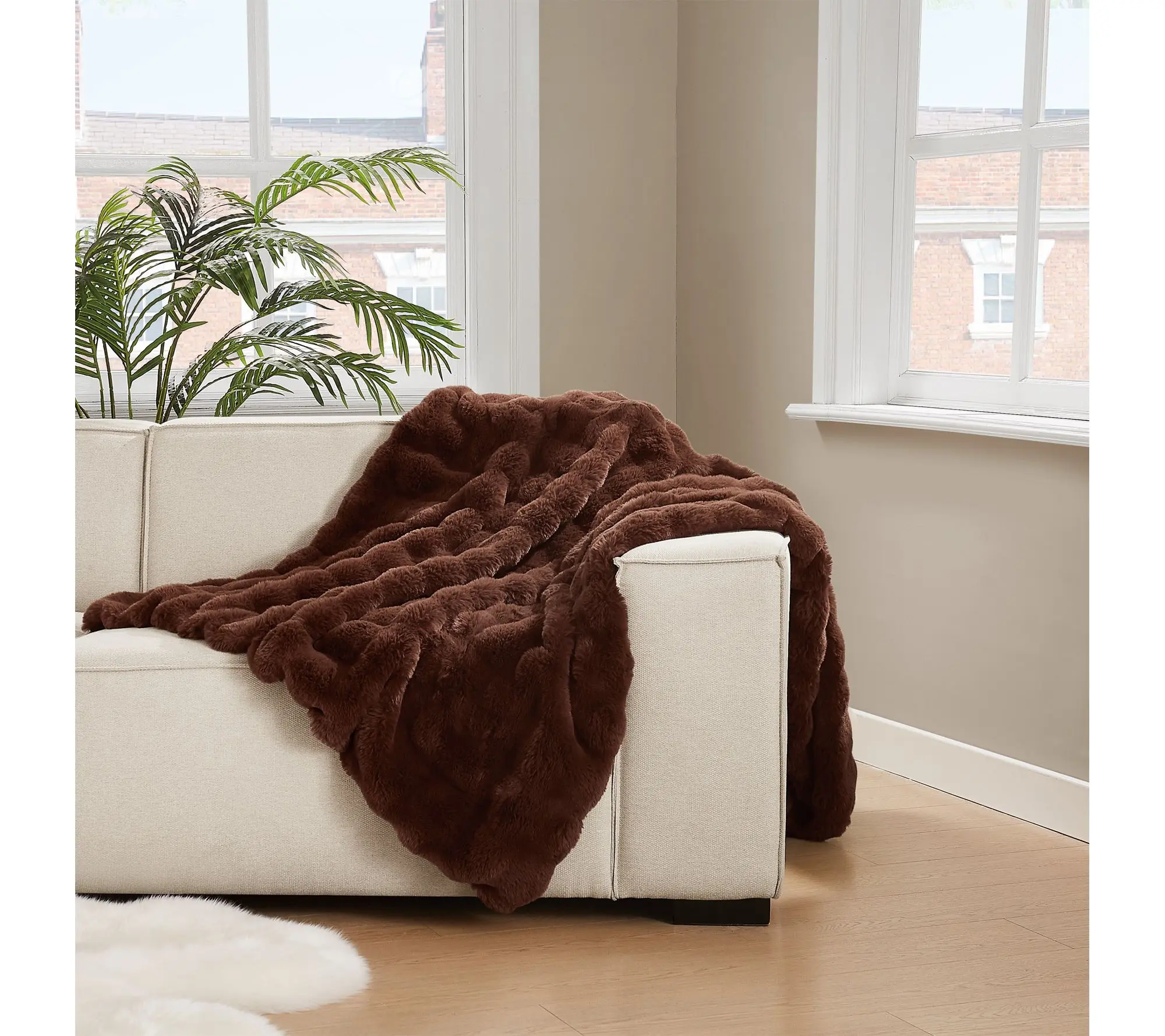 Brooklyn Loom Bubble Rabbit Faux Fur 50x70 Throw Brooklyn Loom Bubble Rabbit Faux Fur 50x70 Throw
