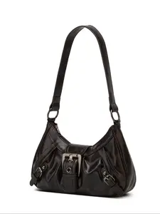 New Women's Underarm Small Design Vintage Simple Versatile Commuter Motorcycle Bag, Crossbody Bags, Handbag Shoulder Bag, Suitable for Shopping Daily Commuting