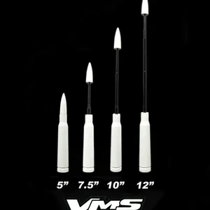 VMS Universal Retractable Antenna 50 Cal Bullet Anodized Internal Coil AM FM
