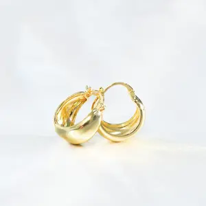 MINI DOME HOOP EARRINGS | 14K Gold Filled Non Tarnish - MINI DOME HOOP EARRINGS | 14K Gold Filled Non Tarnish -
