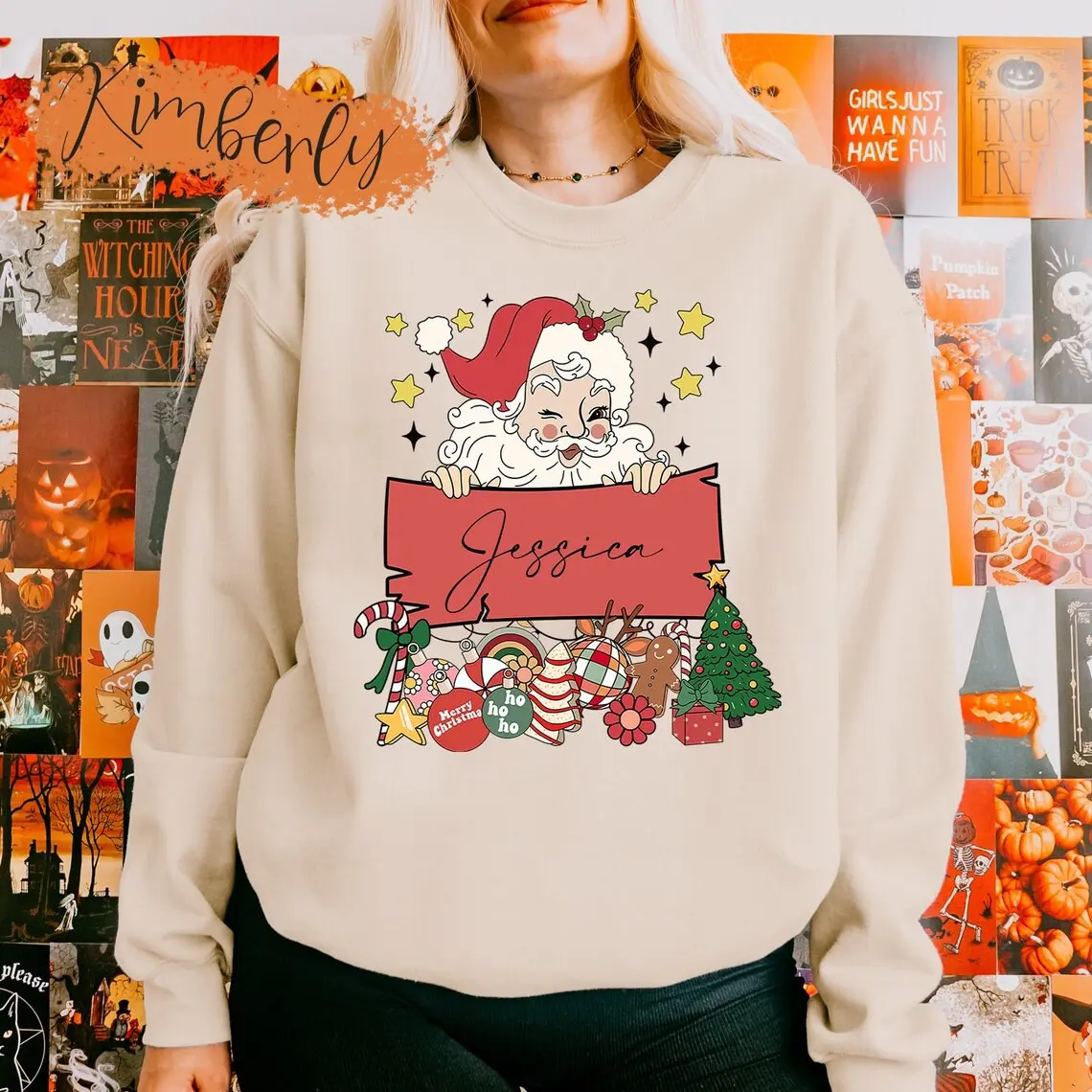 Custom Name Santa Christmas Shirt, Custom Santa Claus Sweatshirt, Custom Christmas Shirt, Retro Santa Shirt, Merry Christmas 2024, Xmas Gift